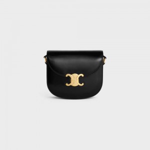 Black Celine BESACE CLEA in shiny calfskin Triomphe | CL-593218