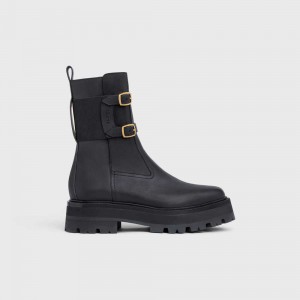 Black Celine BULKY BUCKLED MEDIUM in Calfskin Boots | CL-592504