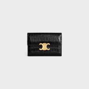 Black Celine CLUTCH SOIR TRIOMPHE in NILOTICUS CROCODILE Mini Bags | CL-593020