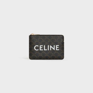 Black Celine CoAnd Card Pouch Triomphe Canvas Card Holders | CL-592957