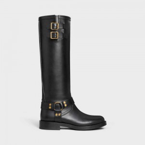 Black Celine HIGH BIKER in CALFSKIN - VEGETAL TANNING Boots | CL-592499