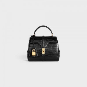 Black Celine MINI in porosus crocodile 16 | CL-593272