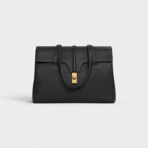 Black Celine Medium Soft Bag in Supple Grained Calfskin 16 | CL-593263