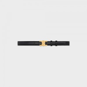 Black Celine Medium Triomphe in Taurillon Leather Belts | CL-592451