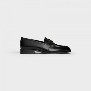 Black Celine TRIOMPHE MALAQUAIS in POLISHED BULLSKIN Loafers | CL-592530