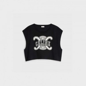 Black / white Celine triomphe in cotton jersey Sweatshirts | CL-592792