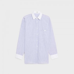 CRAIE/BLEU Celine oversized in striped cotton Shirts | CL-592825