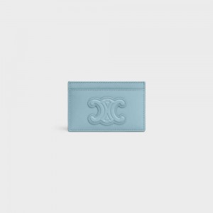 California Blue Celine CUIR TRIOMPHE SHINY CALFSKIN Card Holders | CL-592956