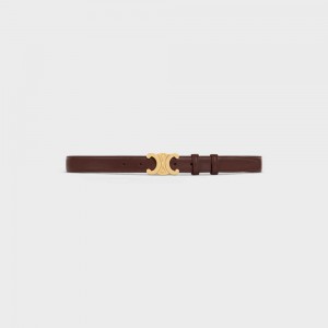 Chestnut Celine Medium Triomphe in Taurillon Leather Belts | CL-592452