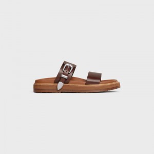 Dark Brown Celine TIPPI in CALFSKIN - VEGETAL TANNING Sandals | CL-591889