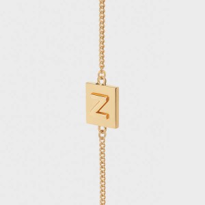 Gold Celine Alphabet Z in Brass with Gold finish Bracelets | CL-592235