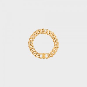 Gold Celine Triomphe Gourmette in Brass with Gold Finish Bracelets | CL-592227