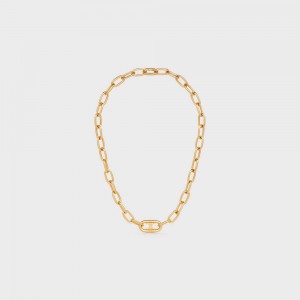 Gold Celine Triomphe Link in Brass with Gold Finish Necklaces | CL-592251