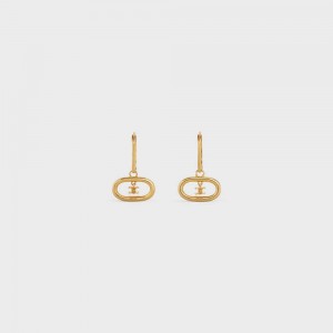 Gold Celine Triomphe Mobile in Brass with Gold Finish Earrings | CL-592308