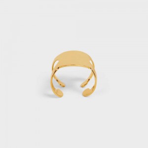 Gold Celine Triomphe Shadow Cuff in Brass with Gold Finish Bracelets | CL-592225