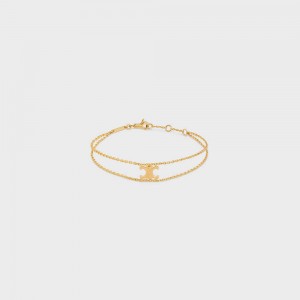 Gold Celine Triomphe Suspended in Brass with Gold Finish Bracelets | CL-592208