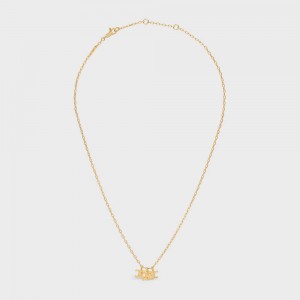 Gold Celine Triomphe Trio in Brass with Gold Finish Necklaces | CL-592249