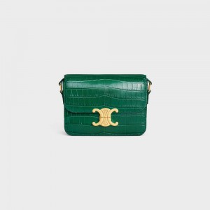 Green Celine Teen Bag in Niloticus Crocodile Triomphe | CL-593210