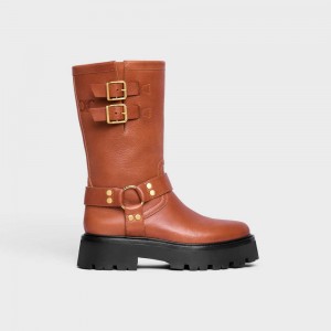 Havana Celine BULKY MID BIKER WITH HARNESS in Calfskin Boots | CL-592503