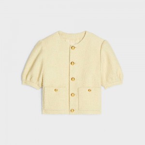 Jaune Paille Celine cardigan IN bouclé tweed Jackets | CL-592629