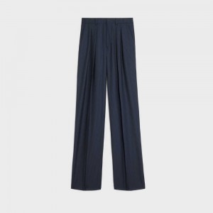 NAVY/CRAIE Celine double-pleated tixie in striped wool Pants | CL-592735