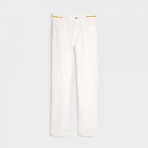 OPTIC WHITE WASH Celine POLLY JEANS IN OPTIC WASH DENIM Pants | CL-592712