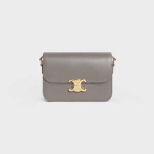 Pebble Celine Classique Bag in shiny calfskin Triomphe | CL-593186