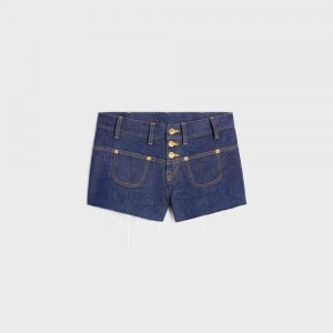 RINSED Celine Mini in rinsed wash denim Shorts | CL-592747