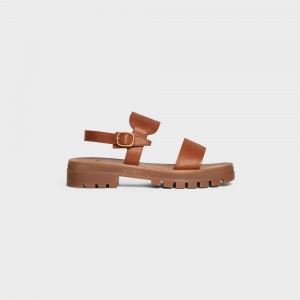 Tan Celine CLEA TRIOMPHE in CALFSKIN - VEGETAL TANNING Sandals | CL-592570