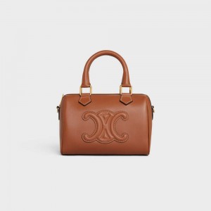 Tan Celine SMALL BOSTON in Smooth Calfskin Cuir Triomphe | CL-593149