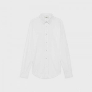 White Celine skinny in cotton poplin Shirts | CL-592180