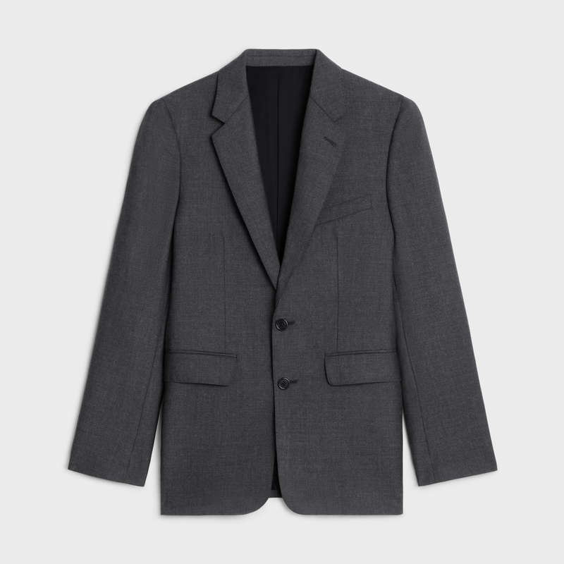 Anthracite Celine classic in lightweight wool Jackets | CL-591984