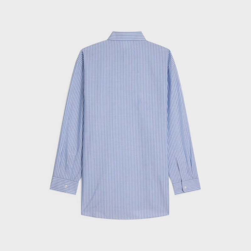 BLEU/BLANC Celine oversized in striped cotton Shirts | CL-592828