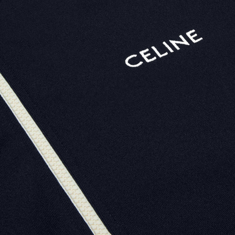 BLEU ANCRE / OFF WHITE Celine Tracksuit in double face jersey Sweatshirts | CL-592799