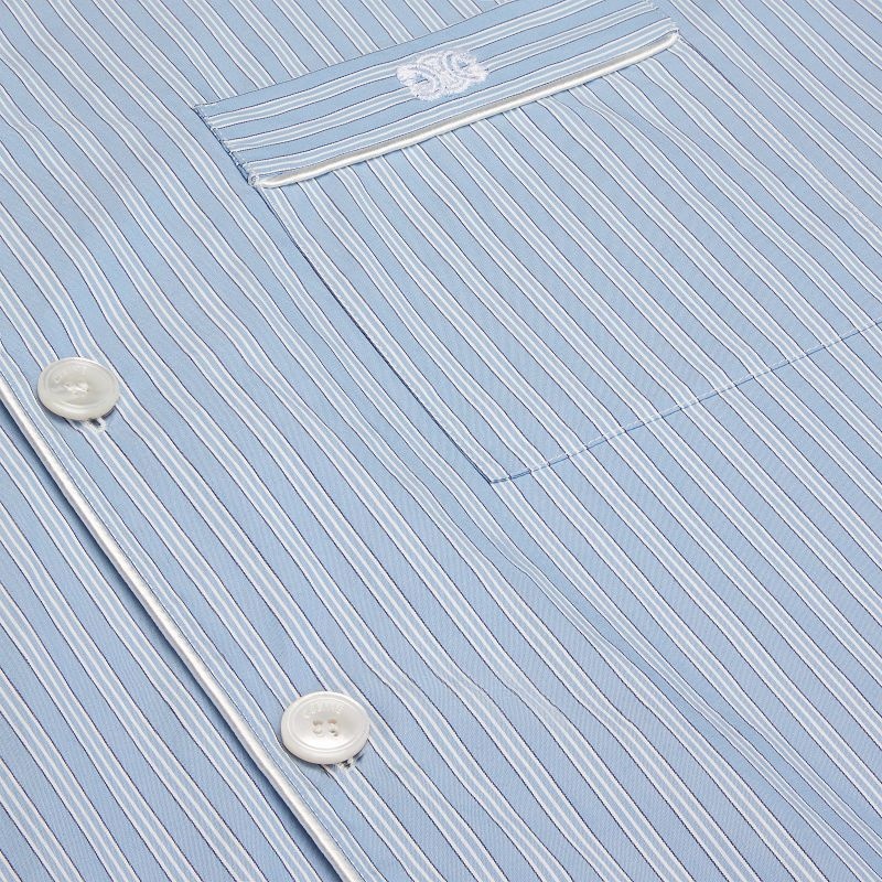 BLEU CIEL/BLANC/BLEU Celine pajama in striped cotton Shirts | CL-592164