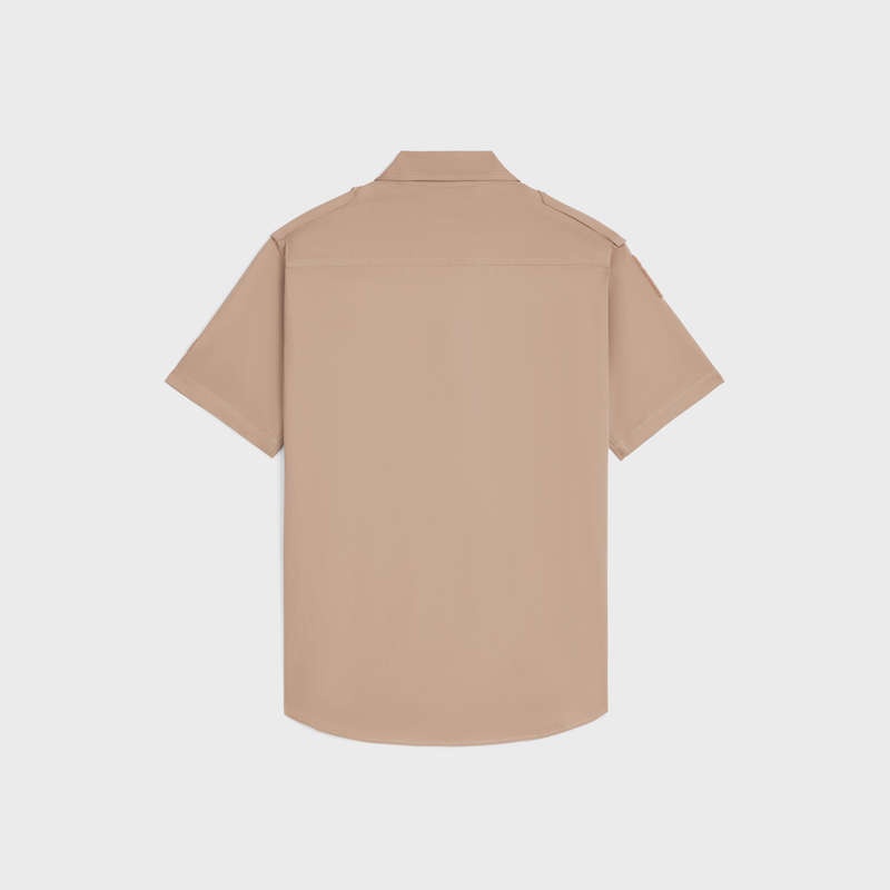 Beige Celine Velcro in cotton linen Shirts | CL-592152