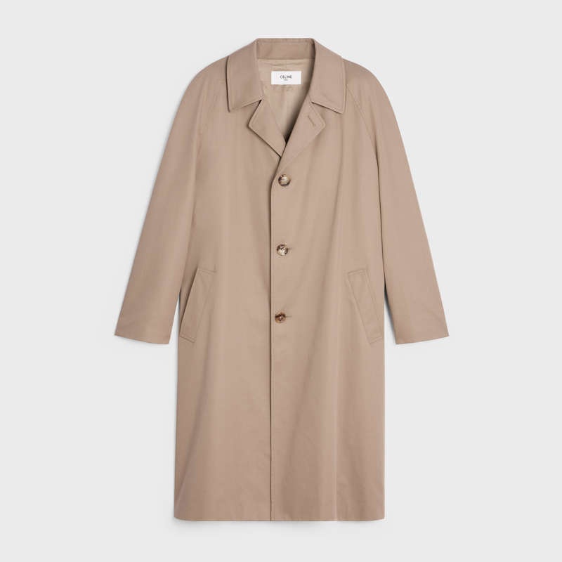 Beige Celine oversized mac in technical cotton Coats | CL-591974