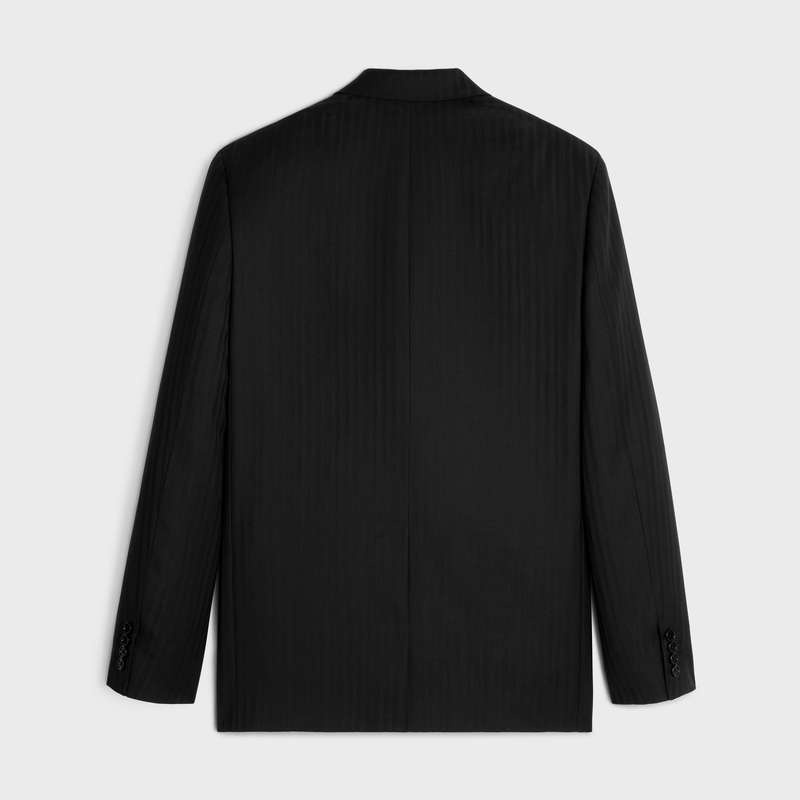 Black Celine BOXY IN STRIPED WOOL Jackets | CL-591998