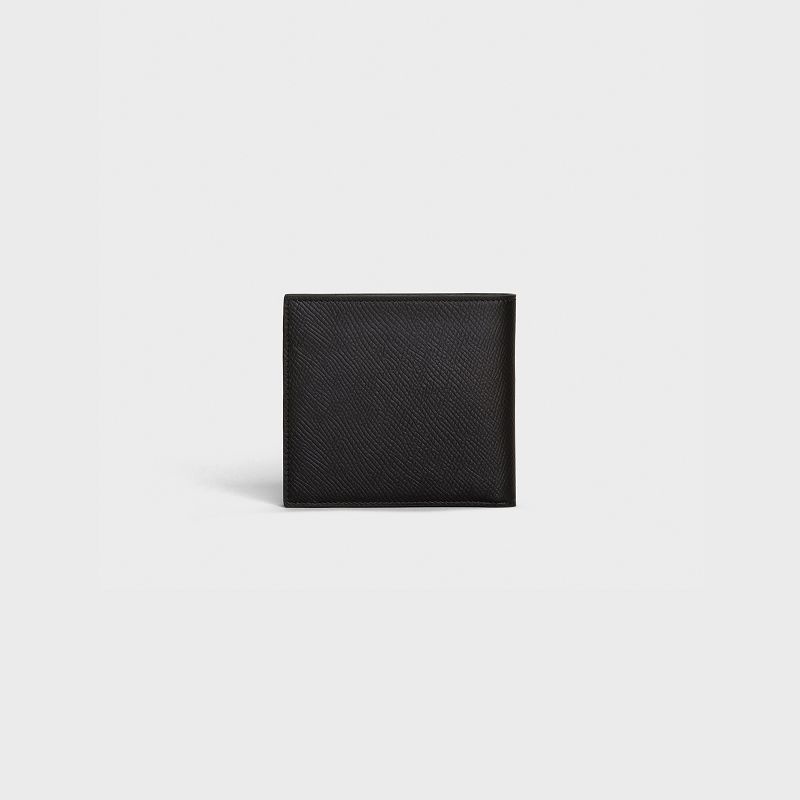 Black Celine Bi-fold in Grained calfskin Wallets | CL-591788