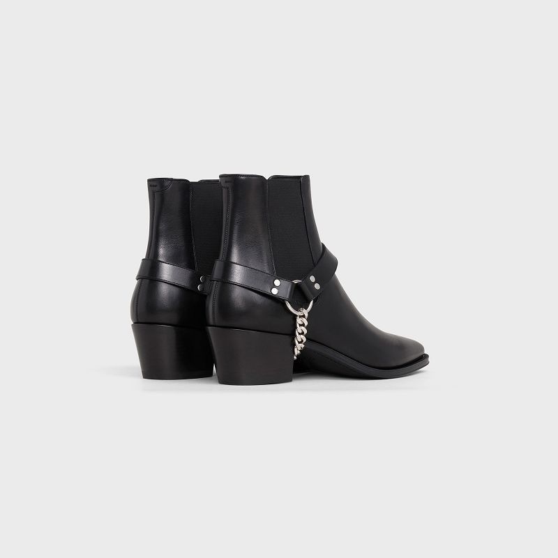 Black Celine CAMARGUE Biker chelsea in Calfskin Boots | CL-591866