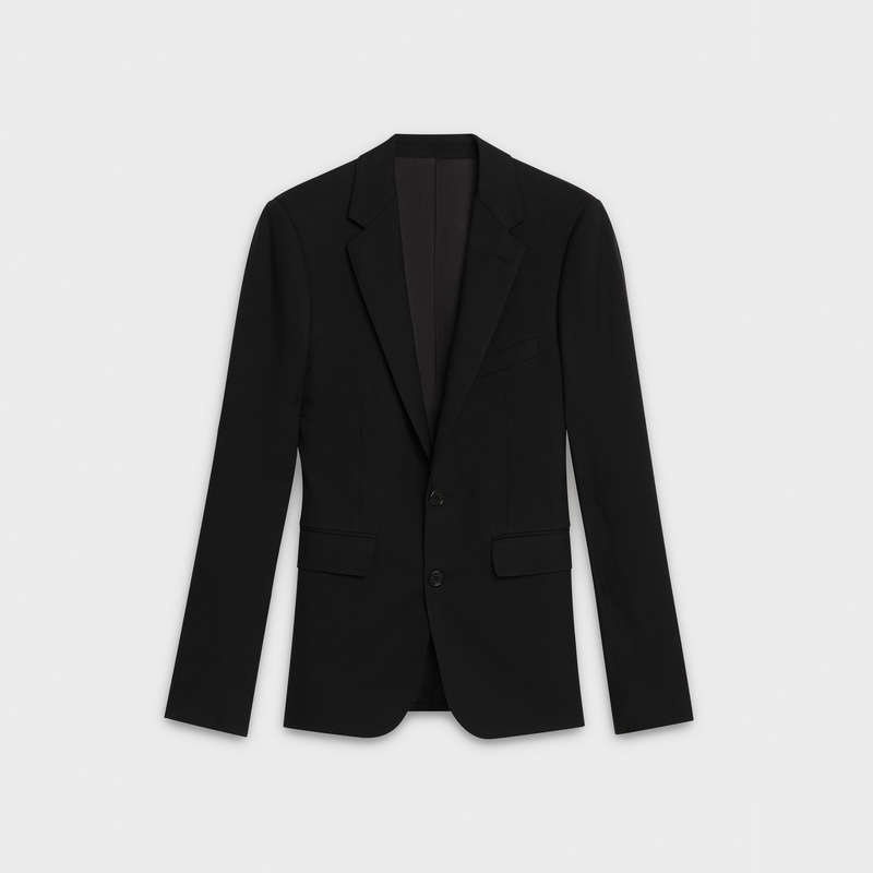 Black Celine CROPPED IN WOOL GABARDINE Jackets | CL-592005