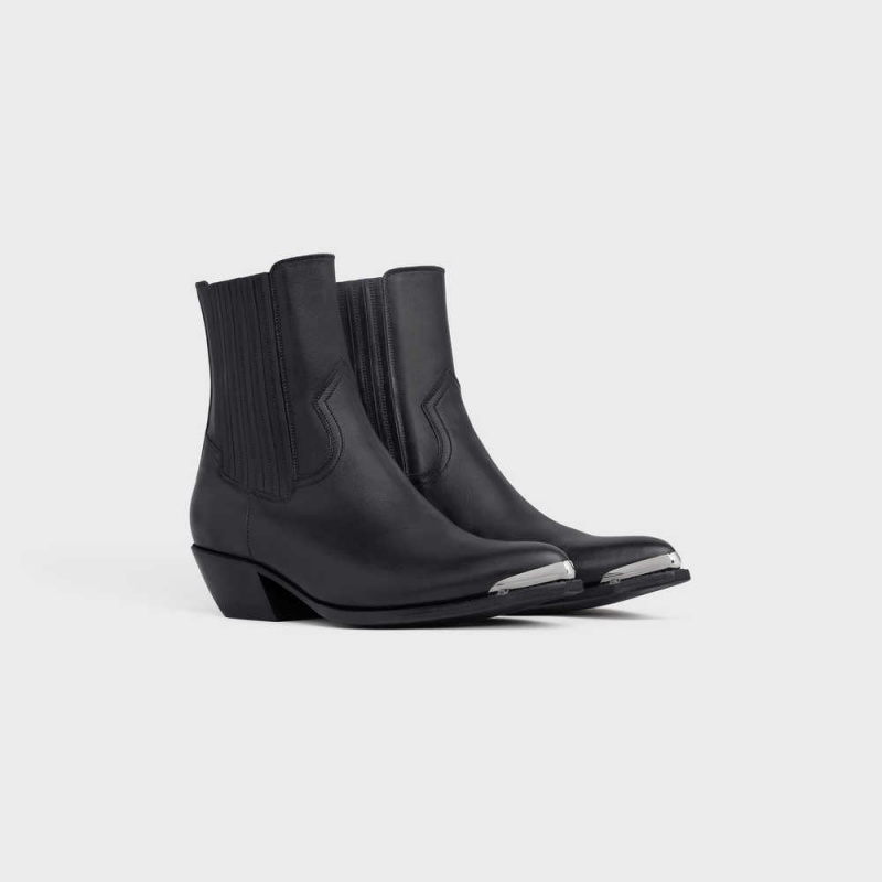 Black Celine CRUISER CHELSEA WITH METAL TOE in Calfskin Boots | CL-592487