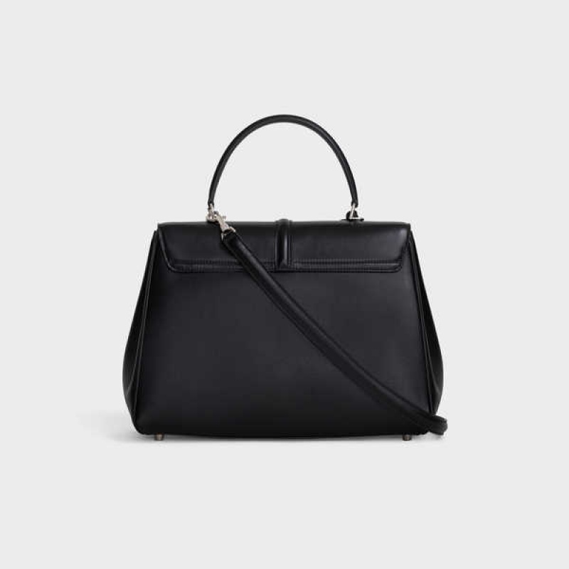 Black Celine Classique Bag in satinated calfskin 16 | CL-593279