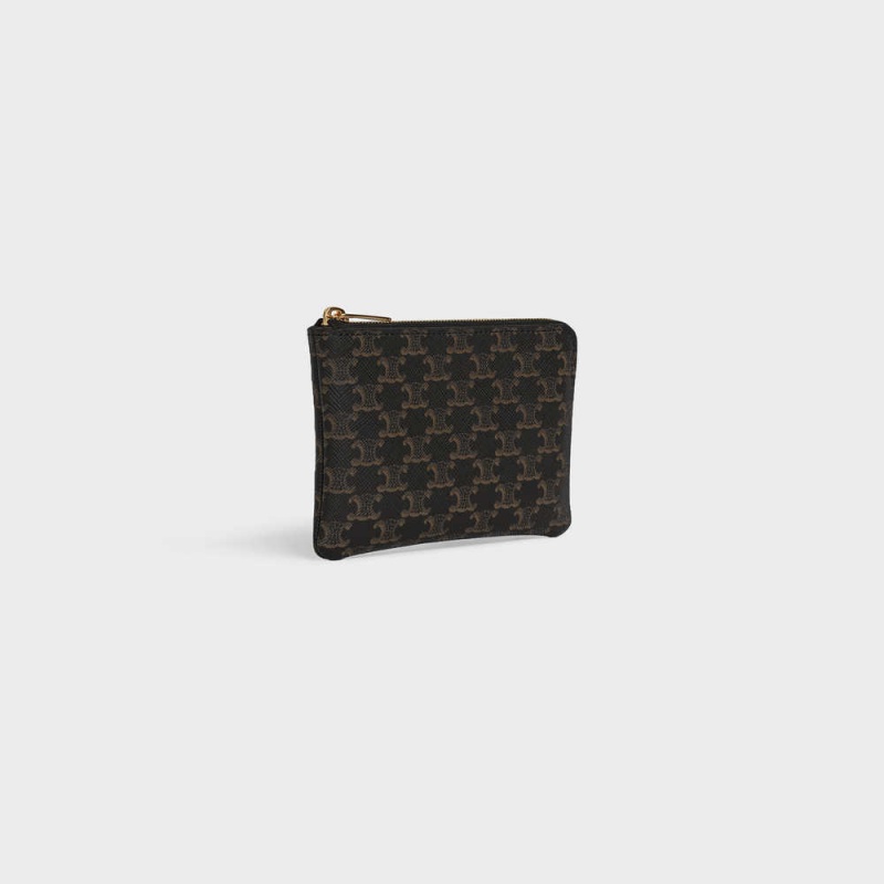 Black Celine CoAnd Card Pouch Triomphe Canvas Card Holders | CL-592958