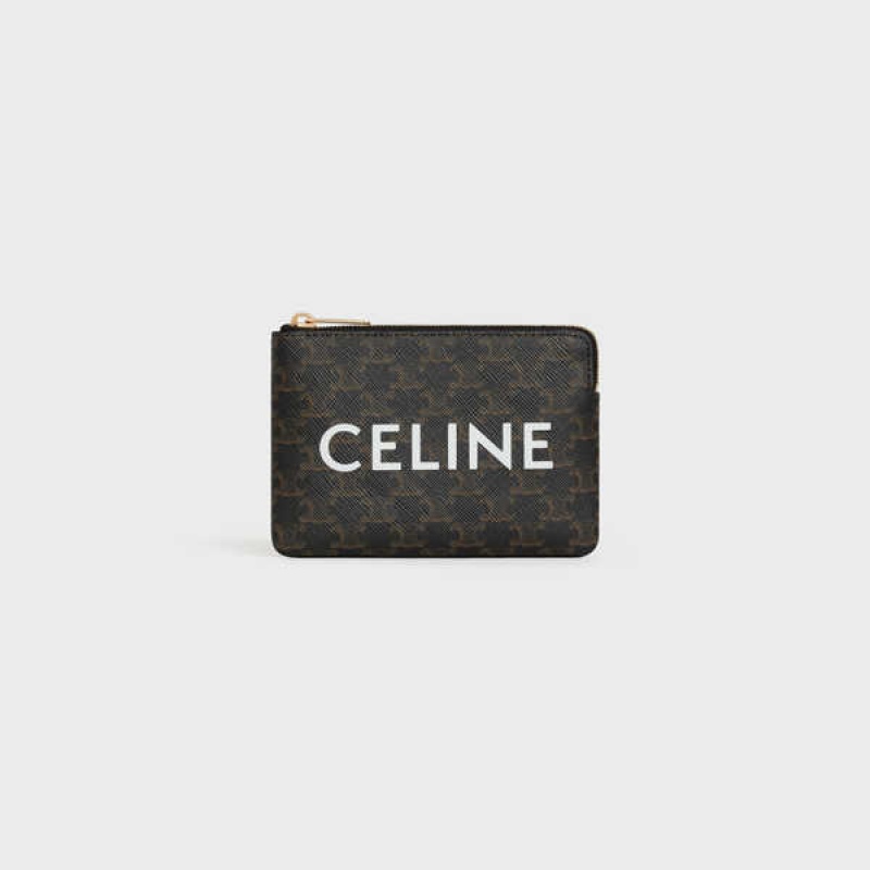 Black Celine CoAnd Card Pouch Triomphe Canvas Card Holders | CL-592957