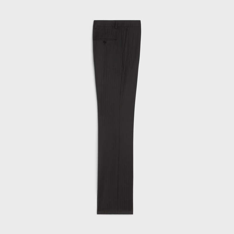 Black Celine FLARED CROPPED IN STRIPED WOOL Trousers | CL-592013