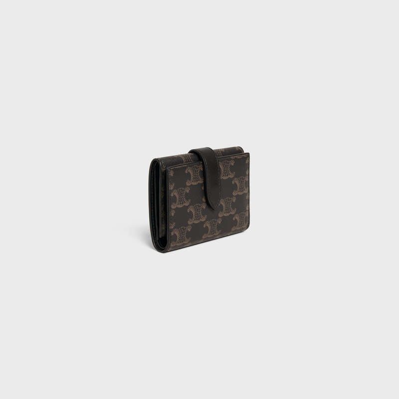 Black Celine Fine Strap in Triomphe Canvas and Wallets | CL-591794