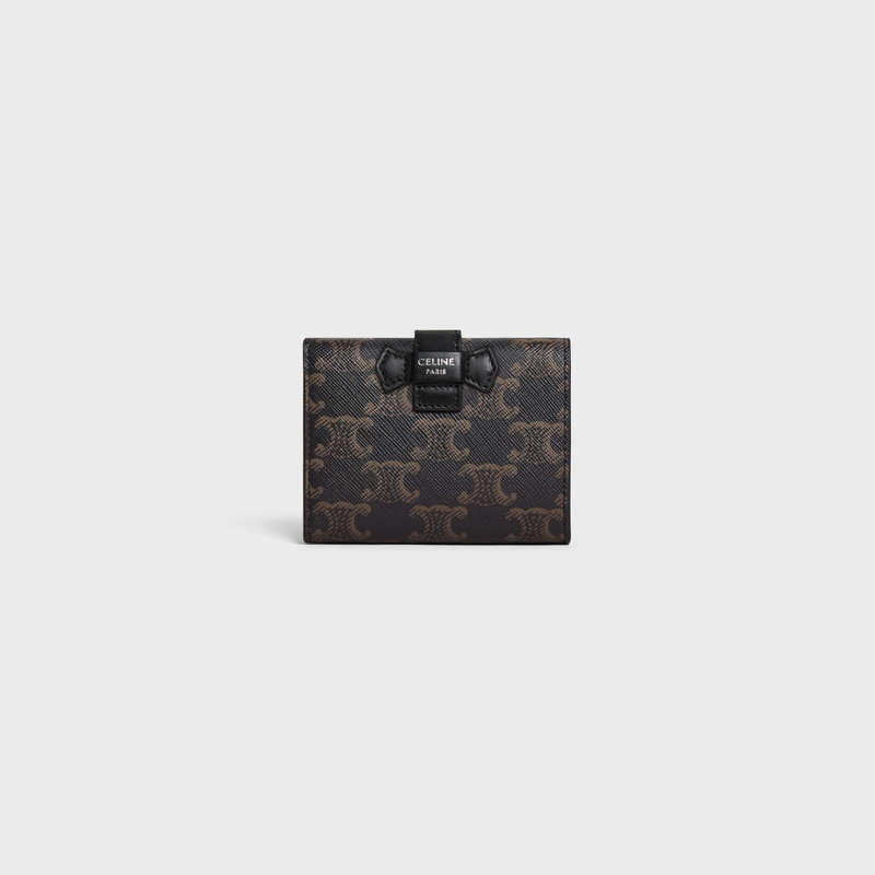 Black Celine Fine Strap in Triomphe Canvas and Wallets | CL-591794