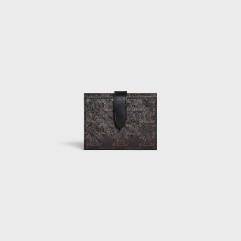 Black Celine Fine Strap in Triomphe Canvas and Wallets | CL-591794