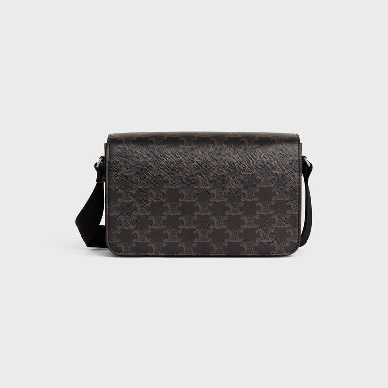 Black Celine Flap in TRIOMPHE CANVAS AND CALFSKIN Messenger Bags | CL-591854